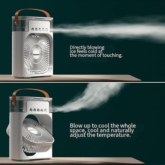 Portable Mist‑Cooling USB Fan |3‑in‑1 Humidifier + Air‑Cooler