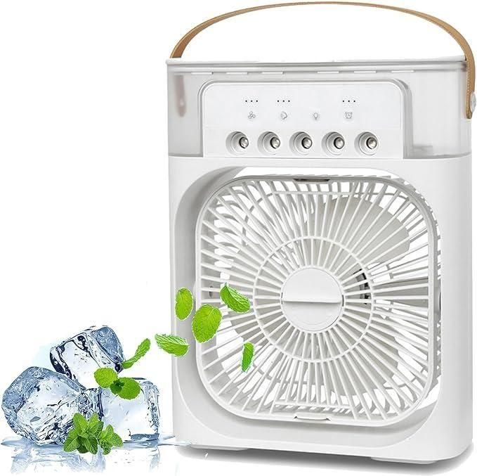 Portable Mist‑Cooling USB Fan |3‑in‑1 Humidifier + Air‑Cooler