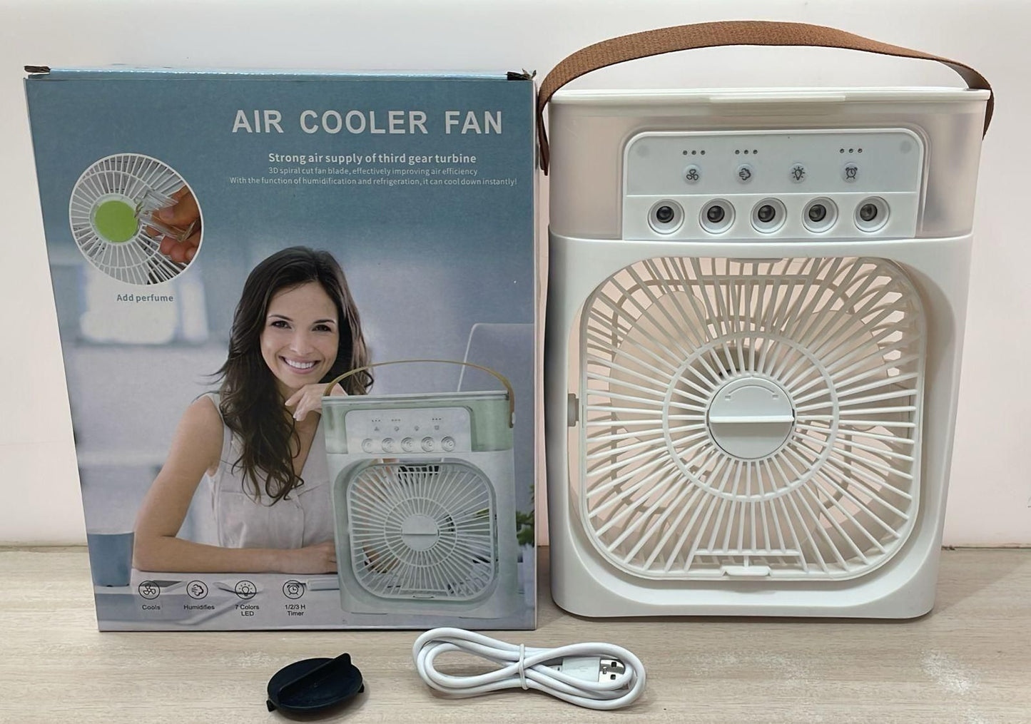Portable Mist‑Cooling USB Fan |3‑in‑1 Humidifier + Air‑Cooler