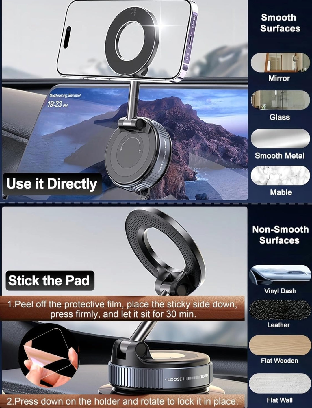 Vacuum Suction Magnetic Phone Holder